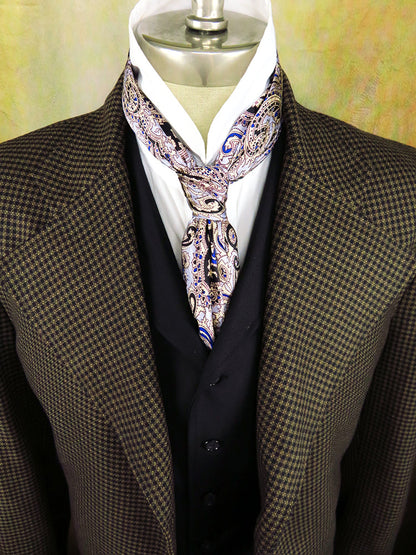 Men's Frock Coat - Navy and Brown Check 543