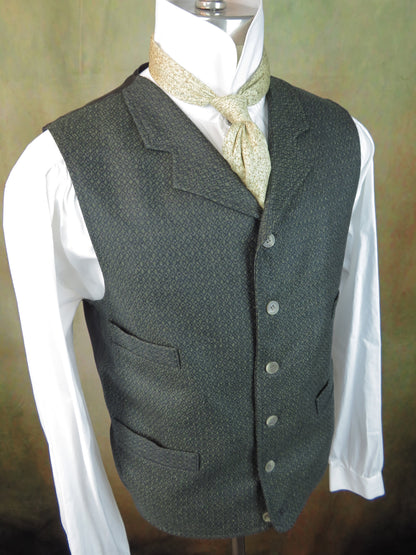 Men's Notch Vest - Green Diamond Wool #749-B