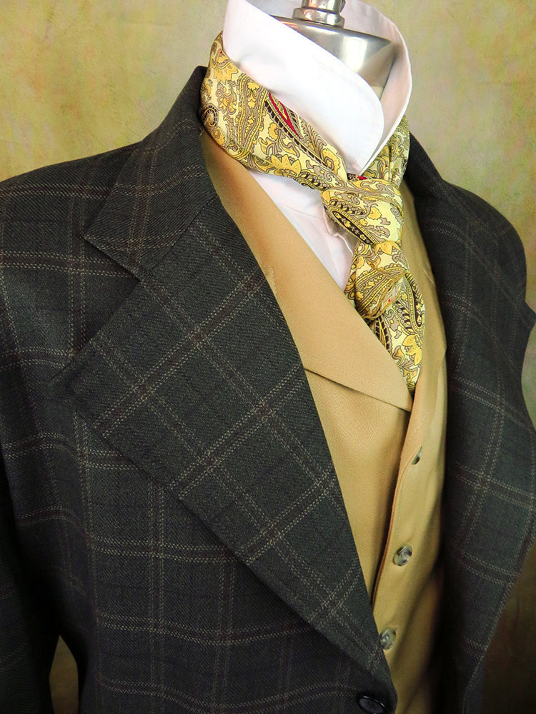 Men's Frock Coat - Pine Green Windowpane Plaid