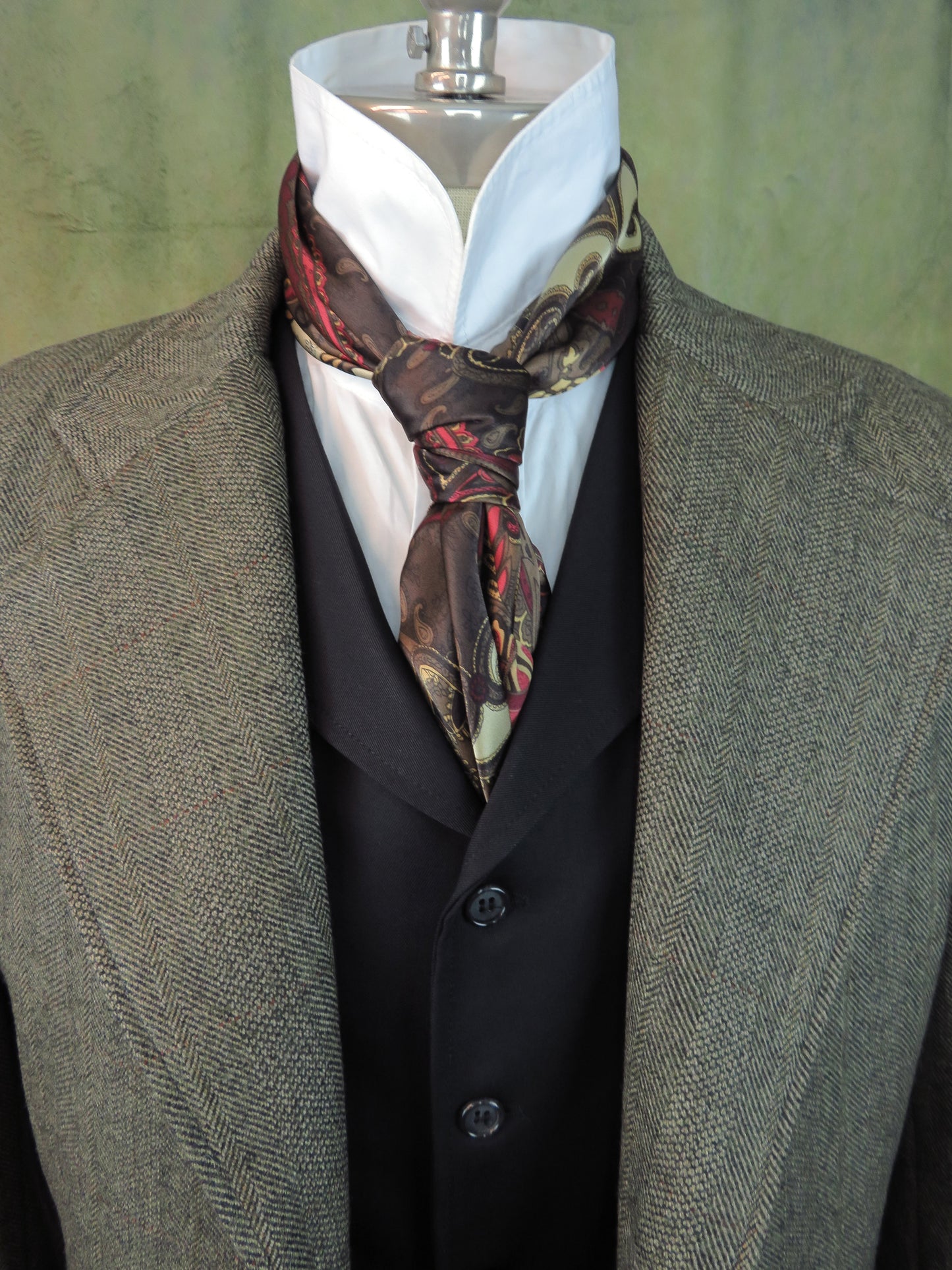 Men's Frock Coat - Verdun Green Herringbone