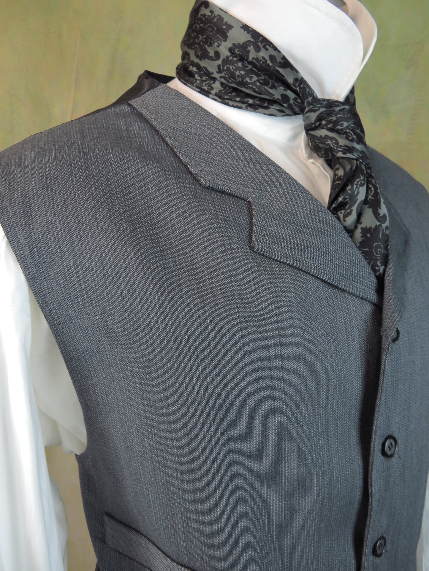Men's Notch Vest - Basalt Grey Mini Herringbone #602