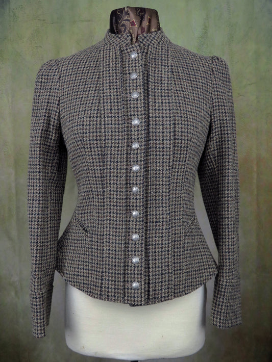 Women's Victoriana Jacket - Earth Brown Houndstooth 529