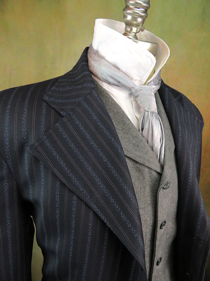 Men's Frock Coat - Alternative Stripe with Black, Navy and Wine