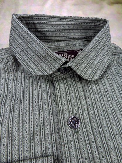 Putty Filigree Stripe Men's Dakota Shirt