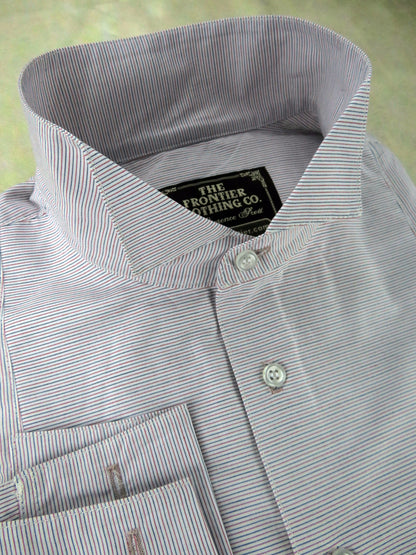 Red and Grey Pencil Stripe Men's Tuxedo Shirt