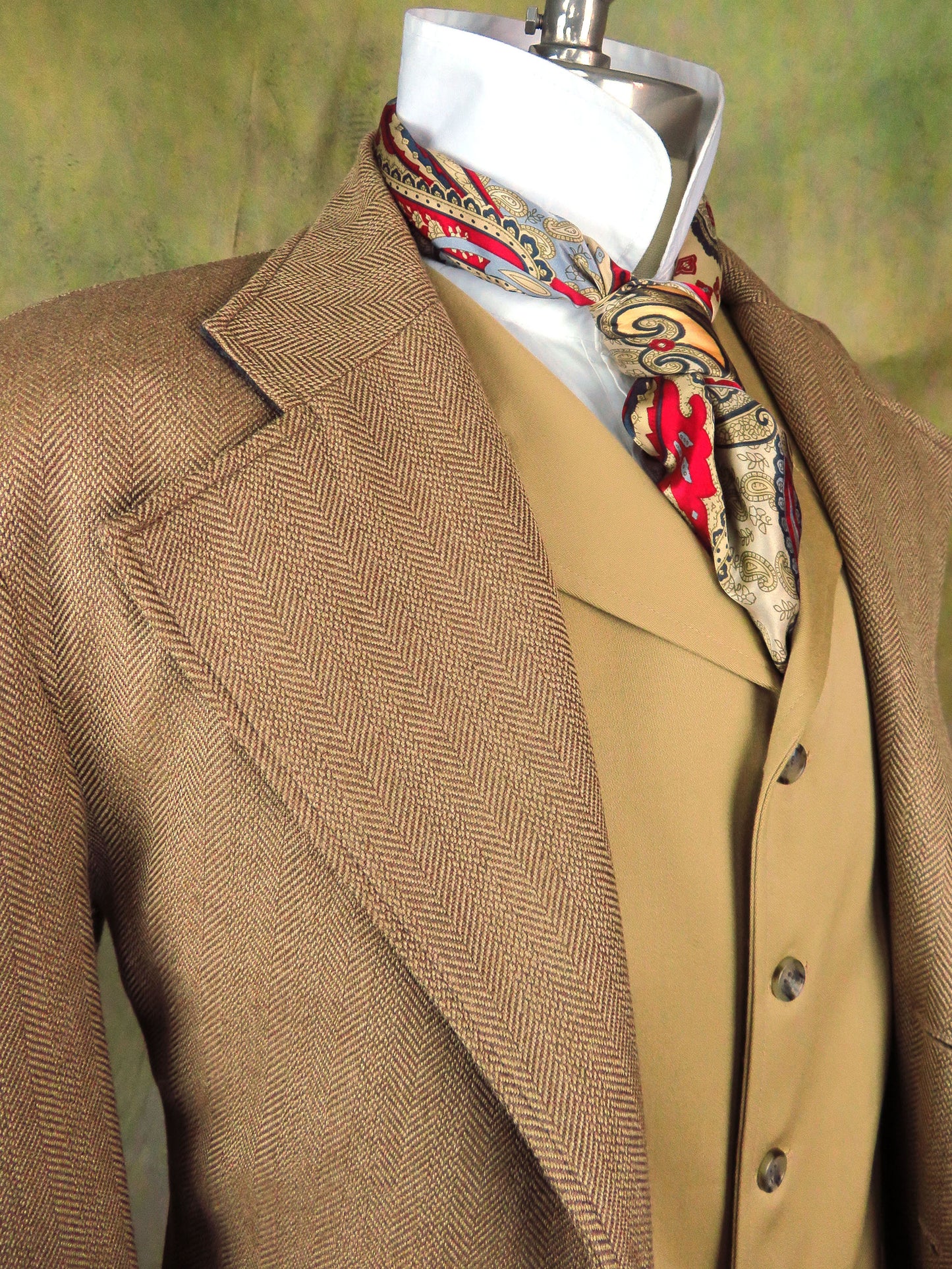 Men's Frock Coat - Camel Herringbone Limited Fabric #991