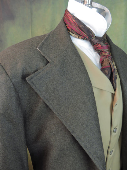 Men's Frock Coat - Wood Brown Flannel