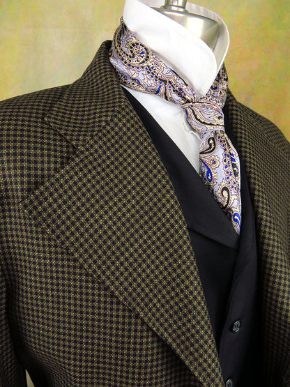 Men's Frock Coat - Navy and Brown Check 543