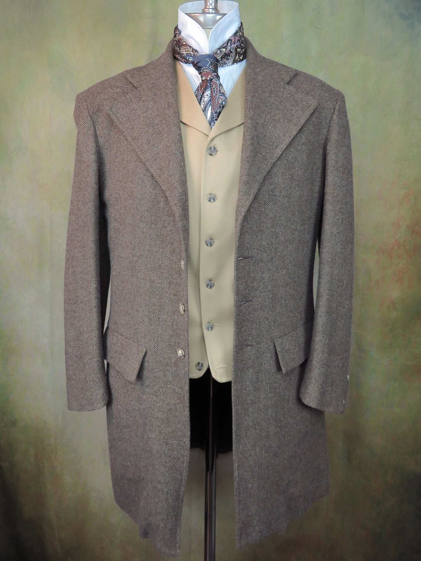 Men's Frock Coat - Forest Brown Herringbone