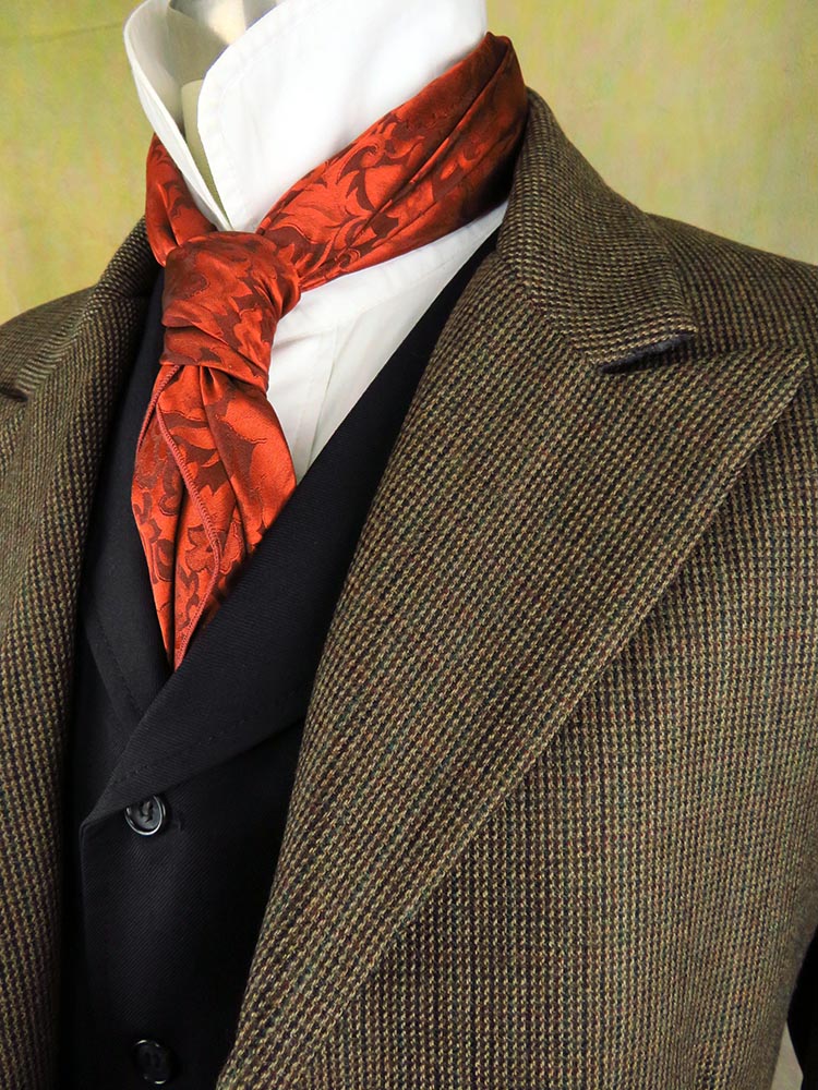 Men's Town Coat - Brown and Rust Mini Check #442