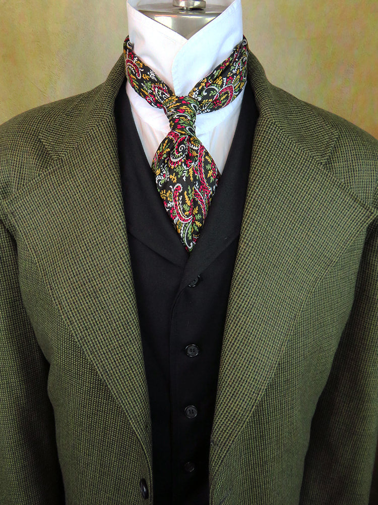 Men's Frock Coat - Green and Brown Mini Check 442a