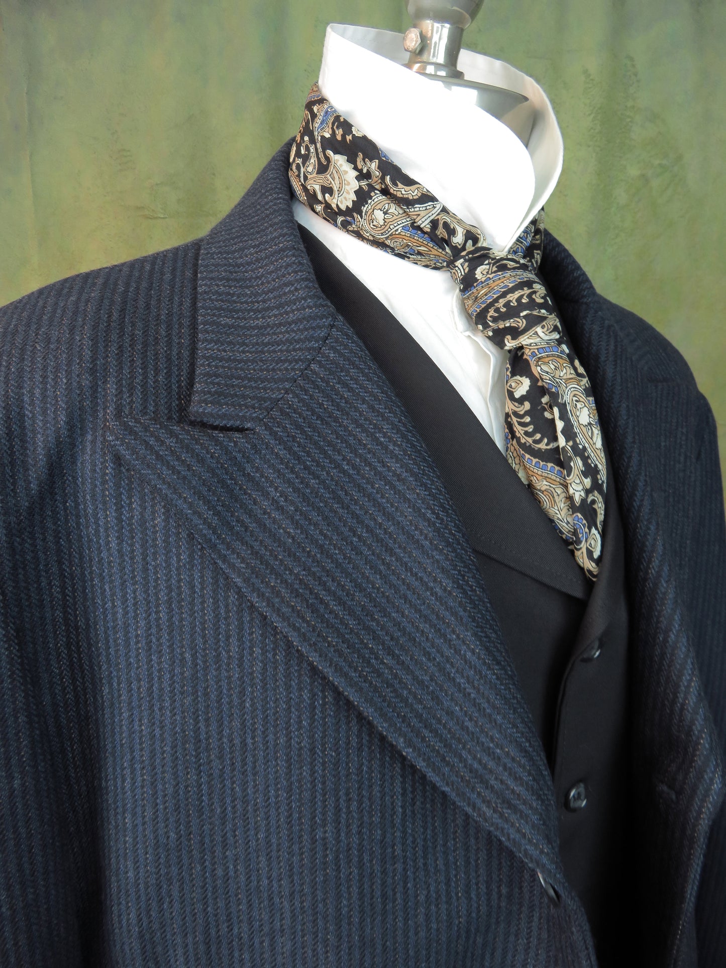 Men's Town Coat - Rich Blue Chalk Stripe