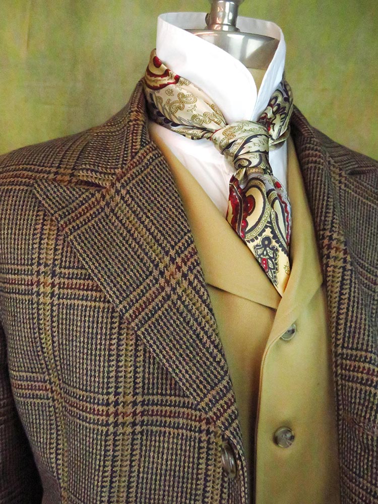 Men's Town Coat - Brown with Burgundy and Blue Glen Plaid