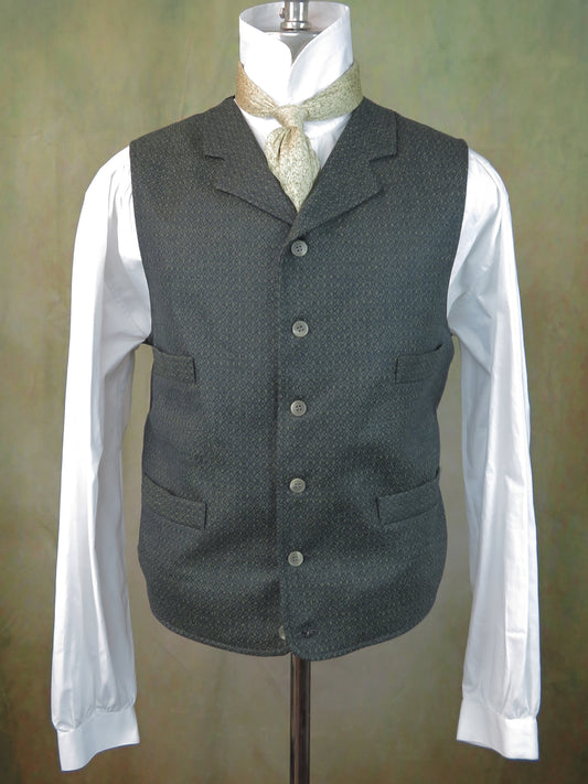 Men's Notch Vest - Green Diamond Wool #749-B