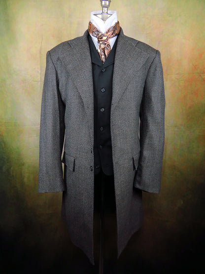 Men's Frock Coat - Smoke Diagonal Tweed