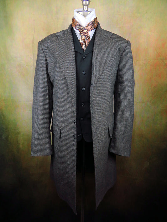 Men's Frock Coat - Smoke Diagonal Tweed