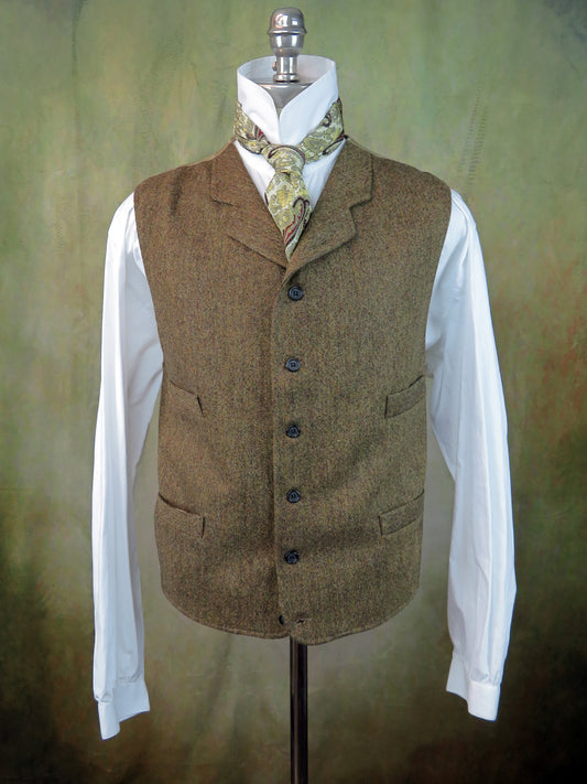 Men's Notch Vest - Brown Mustard Mini-Houndstooth #50-B