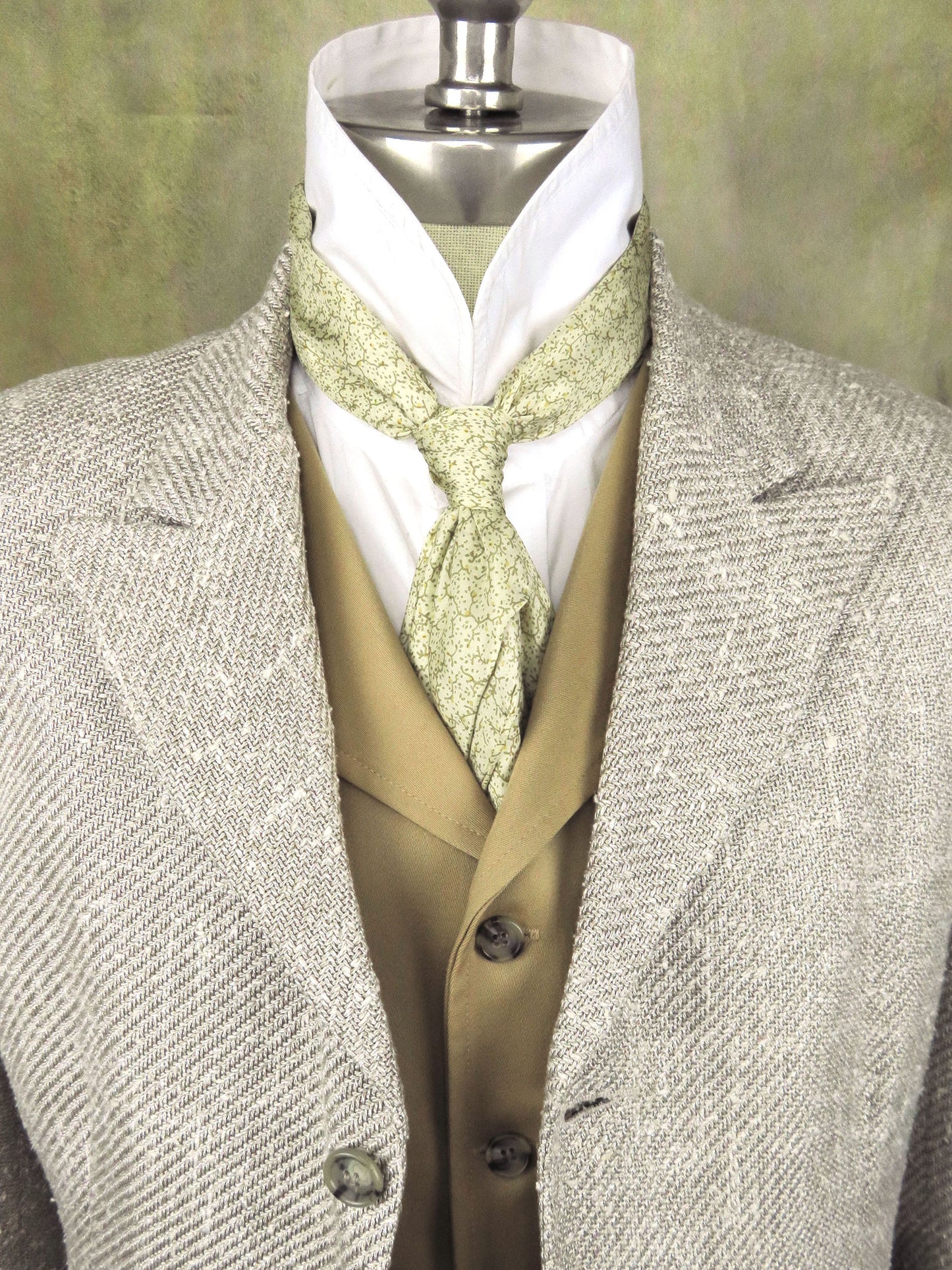 Men's Town Coat - Ivory Diagonal Stripe #341