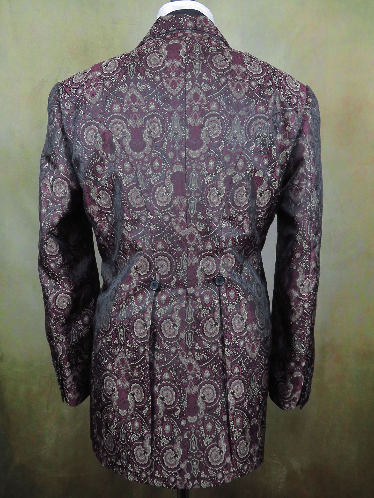 Men's Town Coat - Burgundy Brocade