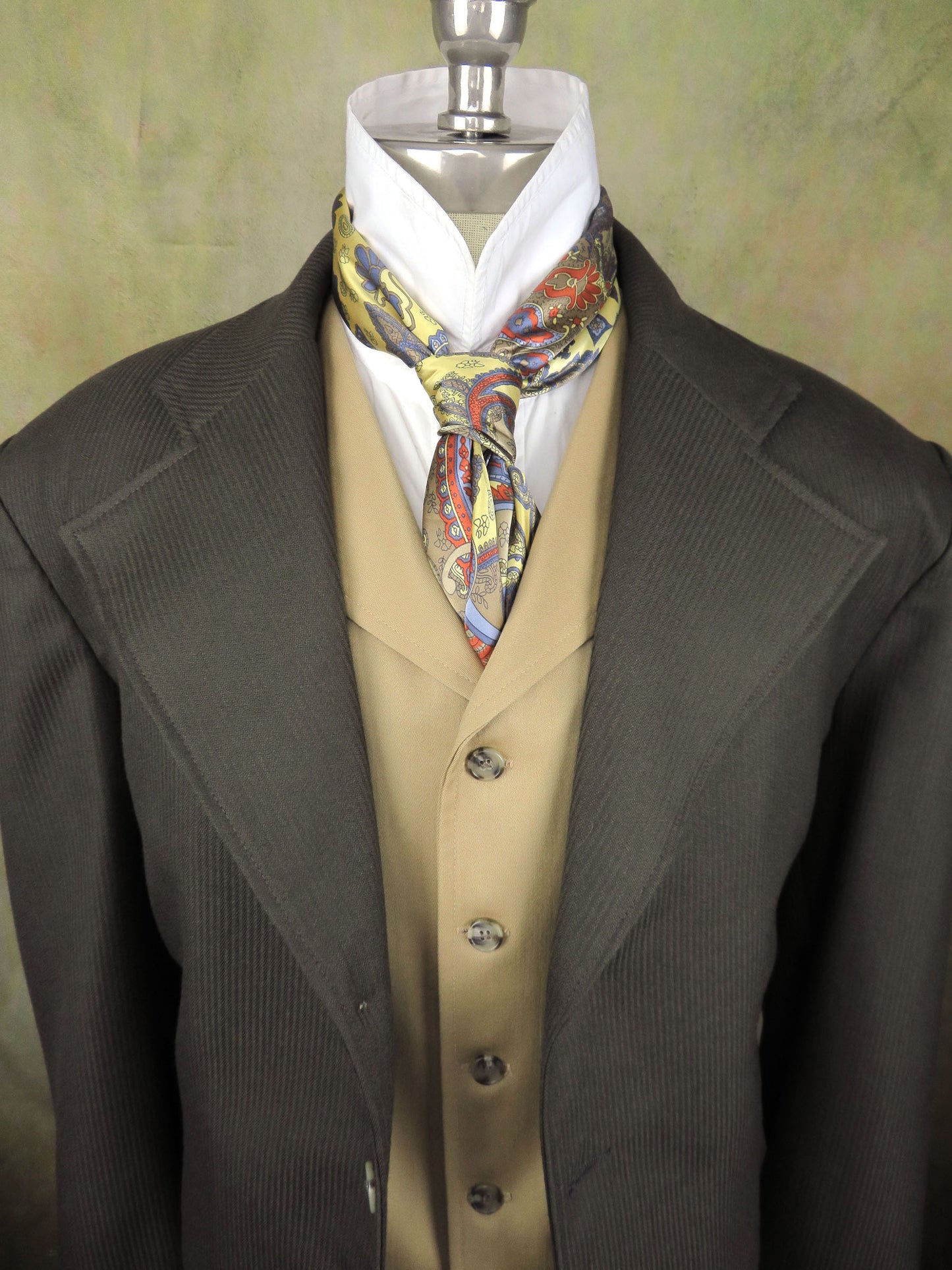Men's Frock Coat - Mossy Bark Pin-Cord