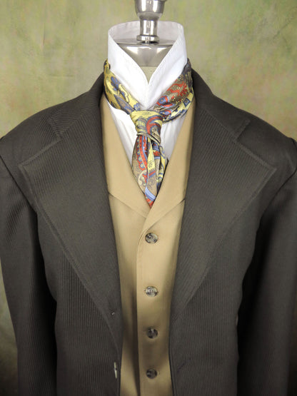 Men's Frock Coat - Mossy Bark Pin-Cord