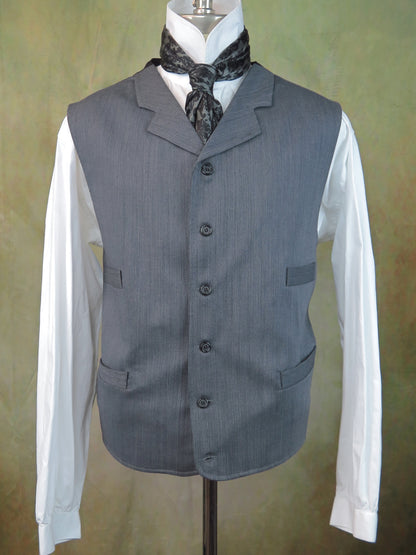 Men's Notch Vest - Basalt Grey Mini Herringbone #602