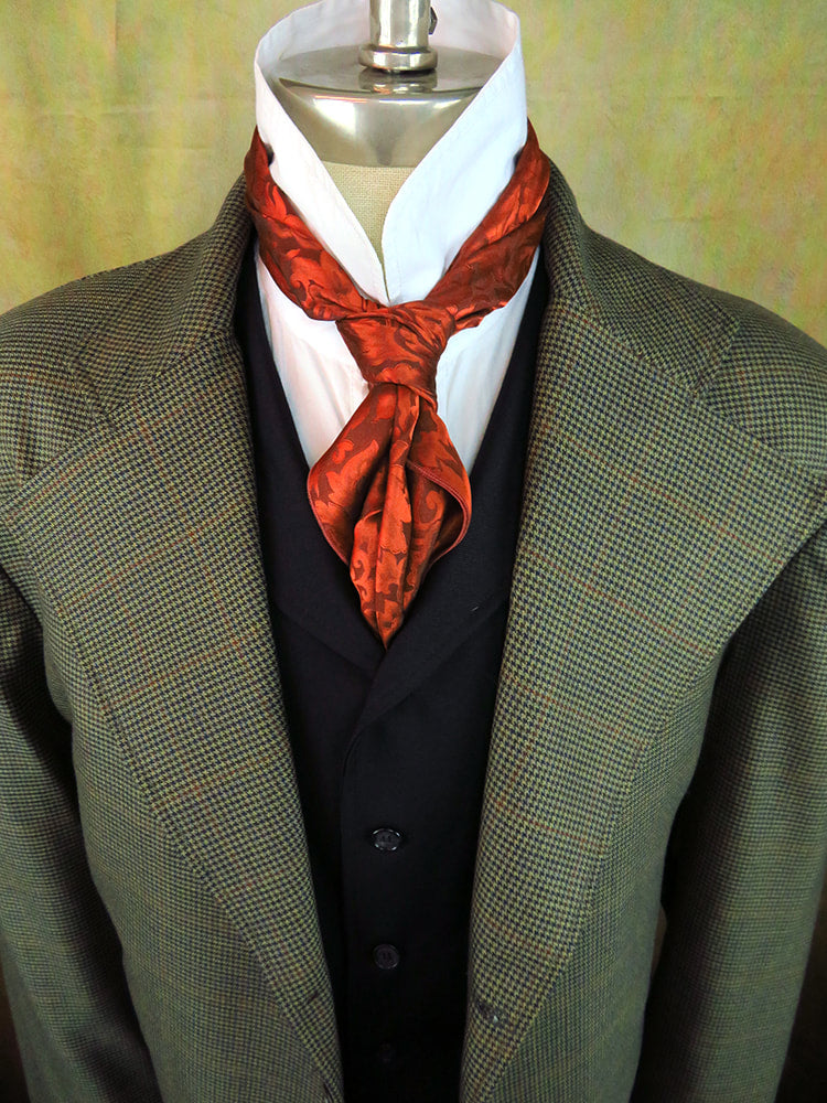 Men's Frock Coat - Dark Mini Houndstooth with Navy and Rust