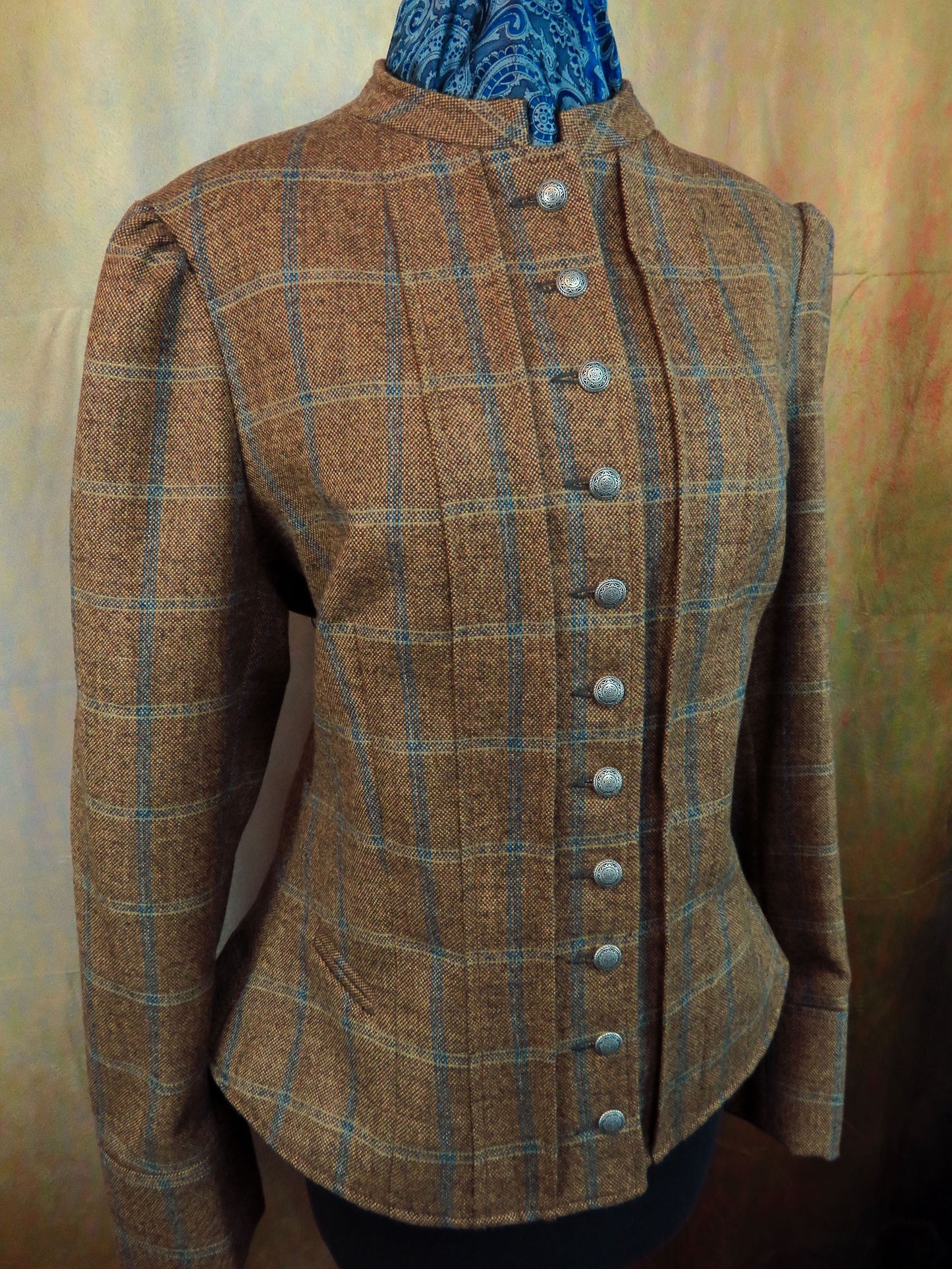 Women's Victoriana Jacket - Dijon with Tan and Yale Blue Windowpane