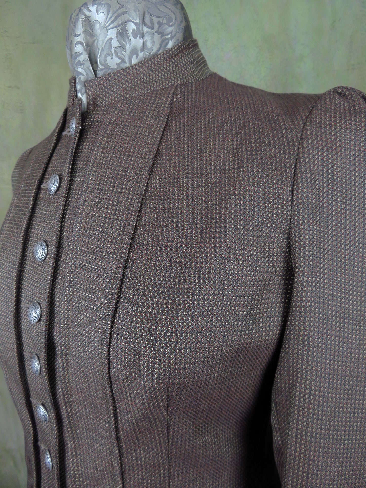 Women's Victoriana Jacket - Bronze and Gold Mini Check ofc1