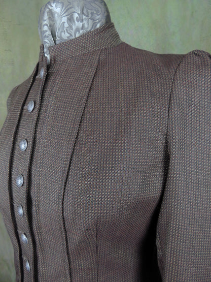 Women's Victoriana Jacket - Bronze and Gold Mini Check ofc1