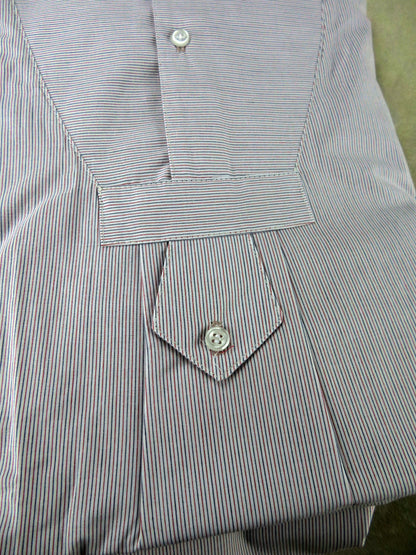 Red and Grey Pencil Stripe Men's Tuxedo Shirt
