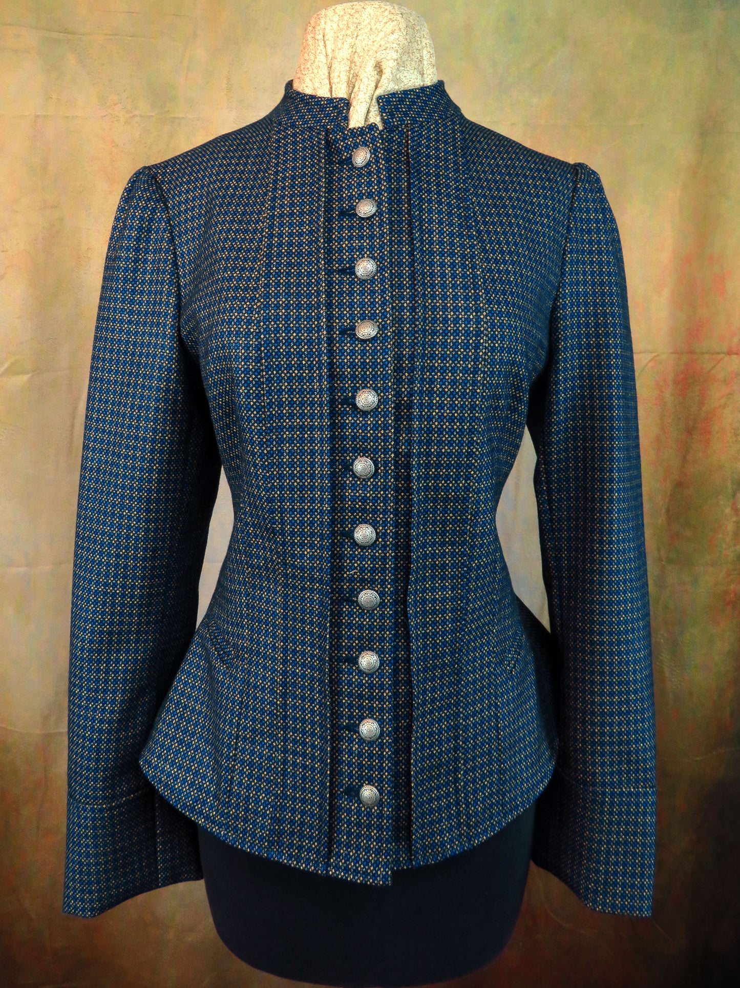Women's Victoriana Jacket - Blue and Gold Starburst #121