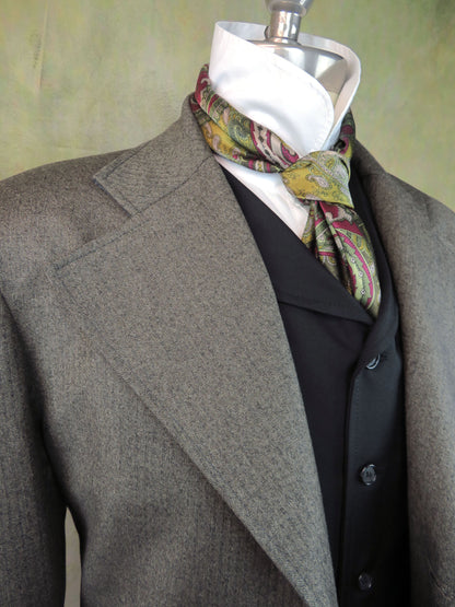 Men's Frock Coat - Cedar Brown Mini Herringbone