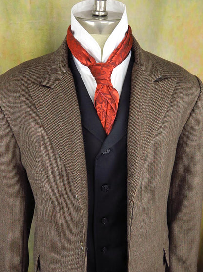 Men's Town Coat - Brown and Rust Mini Check #442