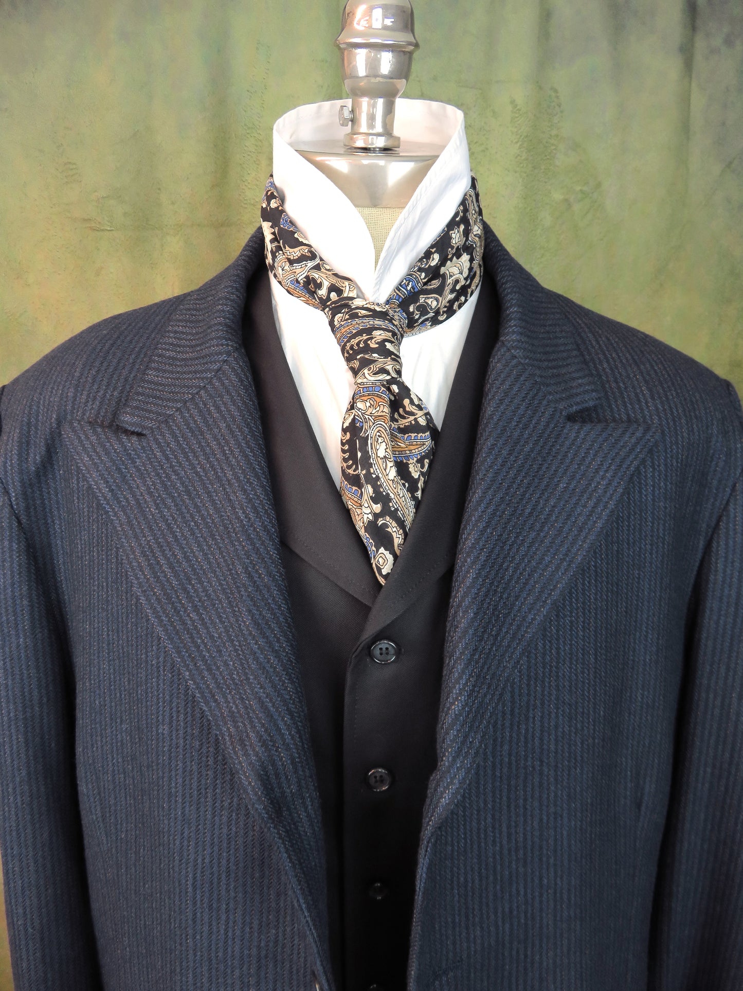 Men's Town Coat - Rich Blue Chalk Stripe