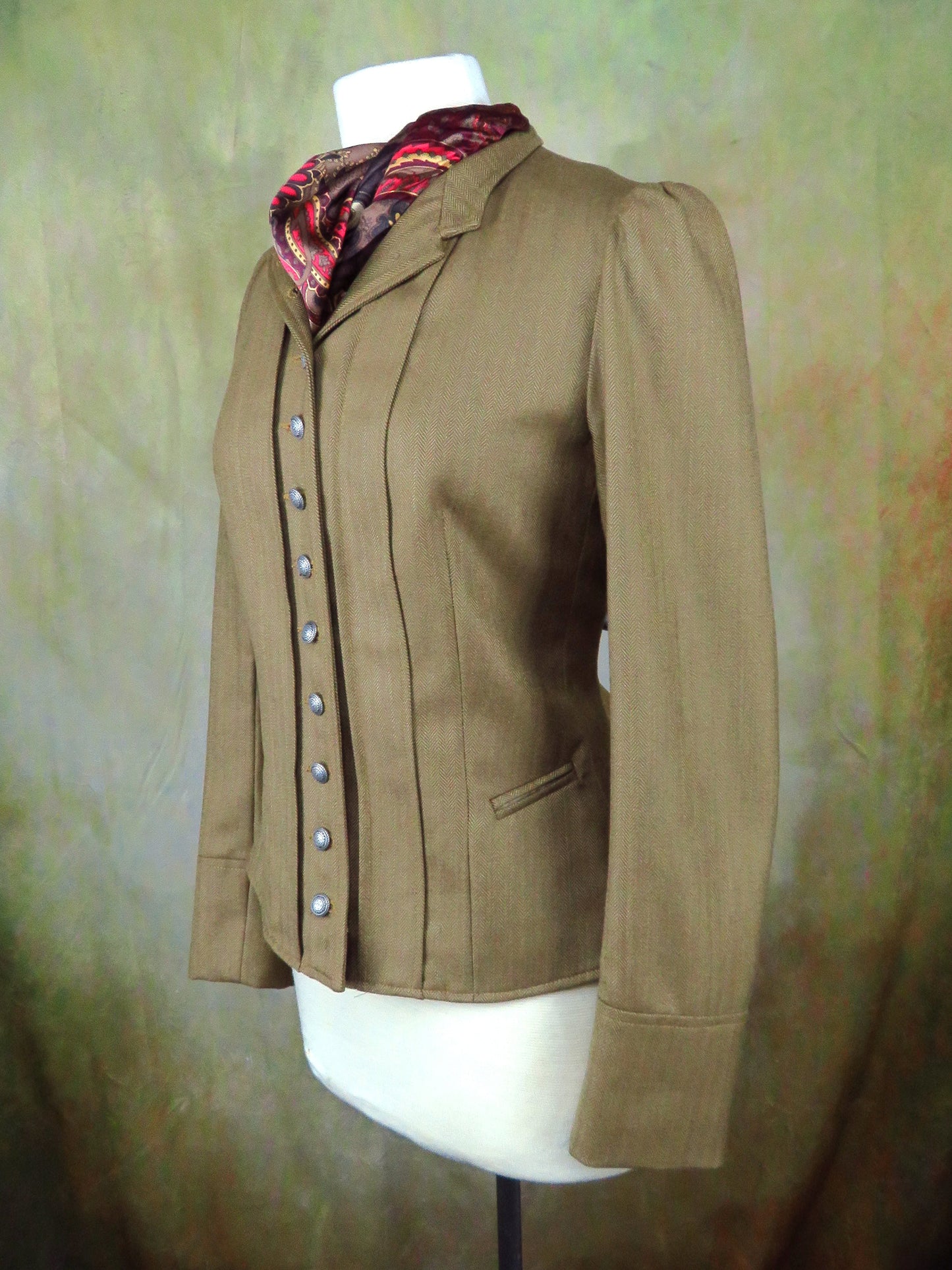 Women's Victoriana Jacket - Dark Tan Herringbone
