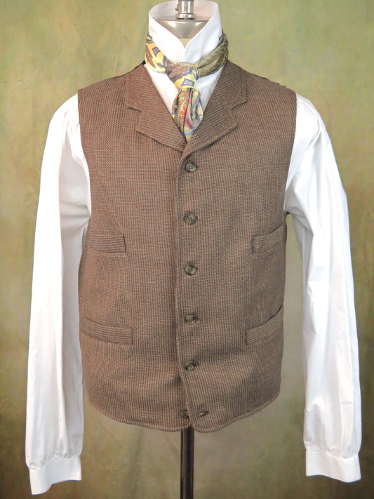 Men's Notch Vest - Brass and Copper Mini-Check