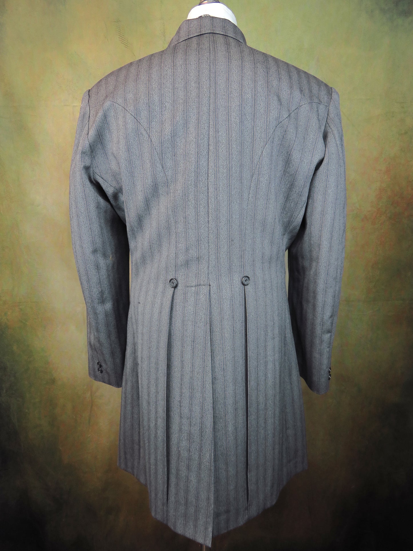 Men's Frock Coat - Grey with Blue Stripe