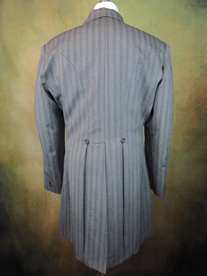 Men's Frock Coat - Grey with Blue Stripe