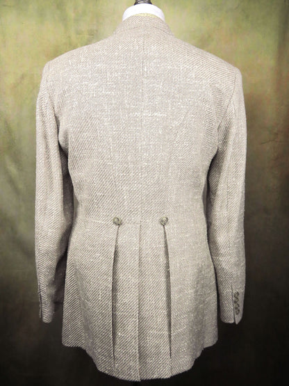 Men's Town Coat - Ivory Diagonal Stripe #341
