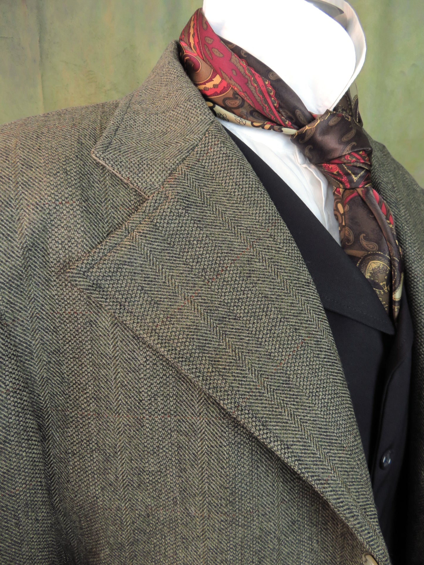 Men's Frock Coat - Verdun Green Herringbone