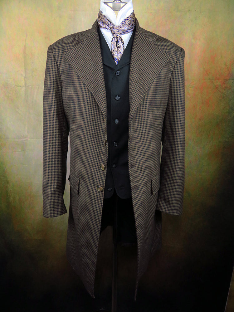 Men's Frock Coat - Navy and Brown Check 543
