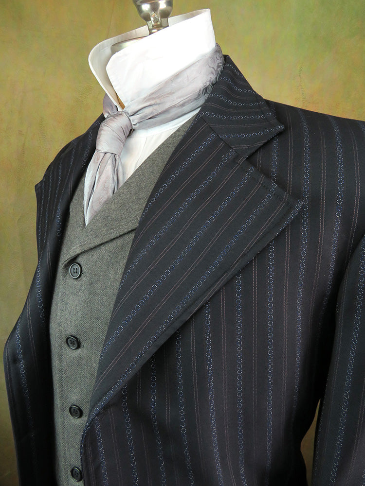 Men's Frock Coat - Alternative Stripe with Black, Navy and Wine
