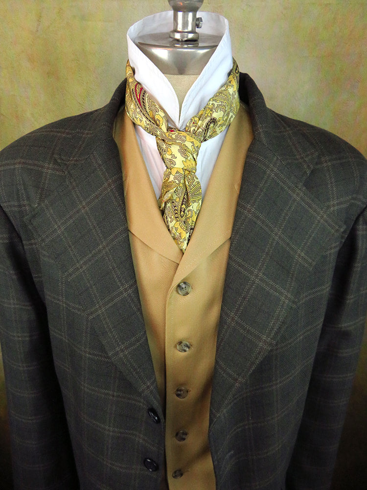Men's Frock Coat - Pine Green Windowpane Plaid