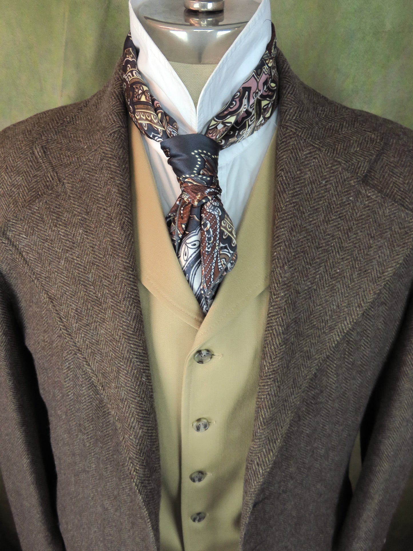 Men's Frock Coat - Forest Brown Herringbone