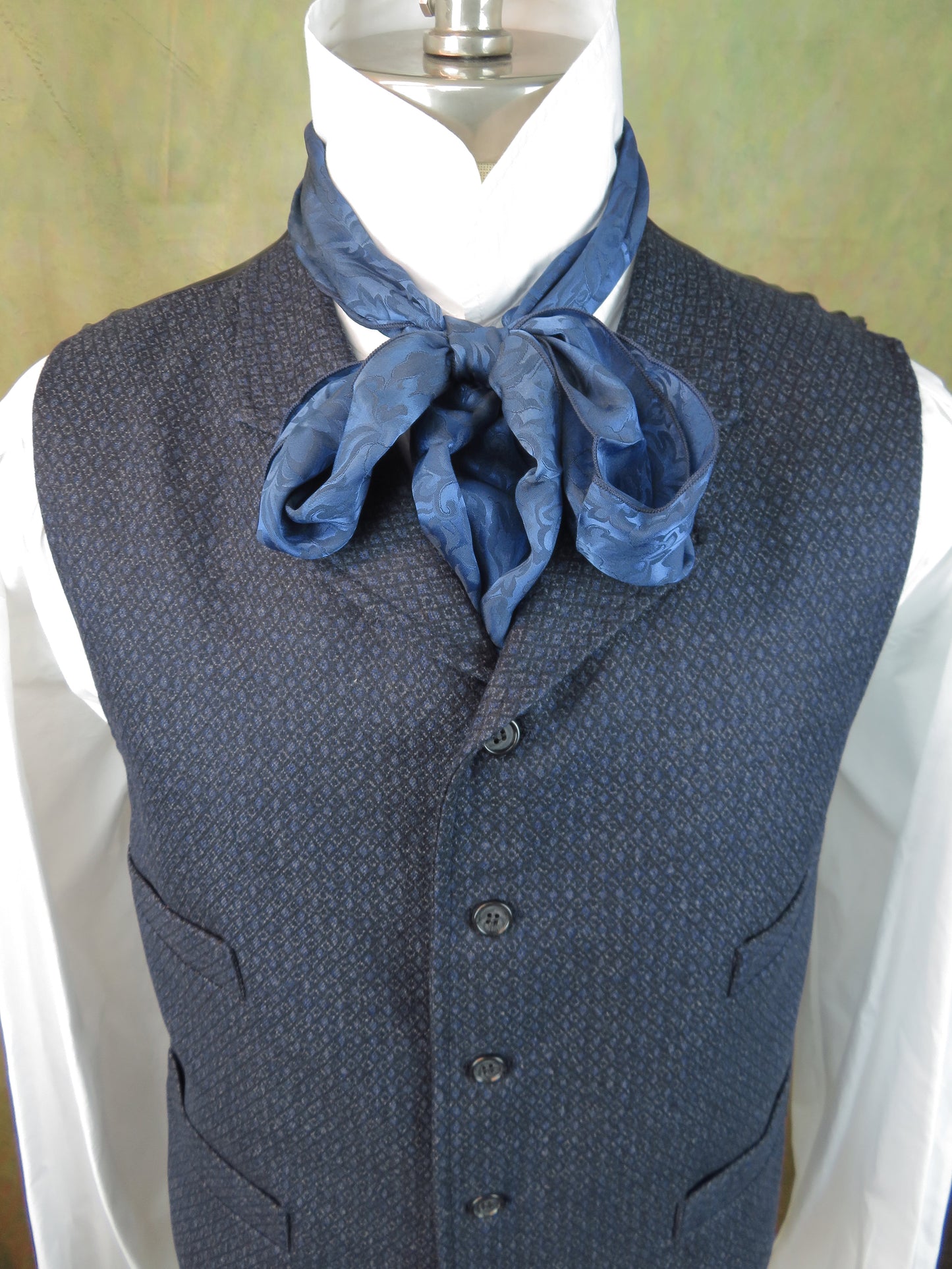 Men's Notch Vest - Blue Diamond Wool #748-B