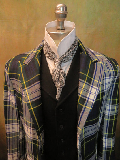 Men's Town Coat - Blue and Green Tartan