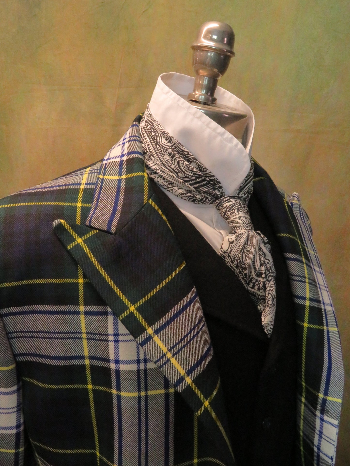 Men's Town Coat - Blue and Green Tartan