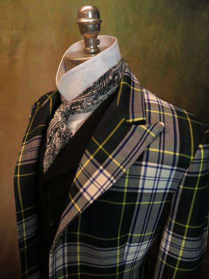 Men's Town Coat - Blue and Green Tartan