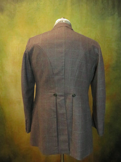 Men's Town Coat - Purple with Teal Windowpane